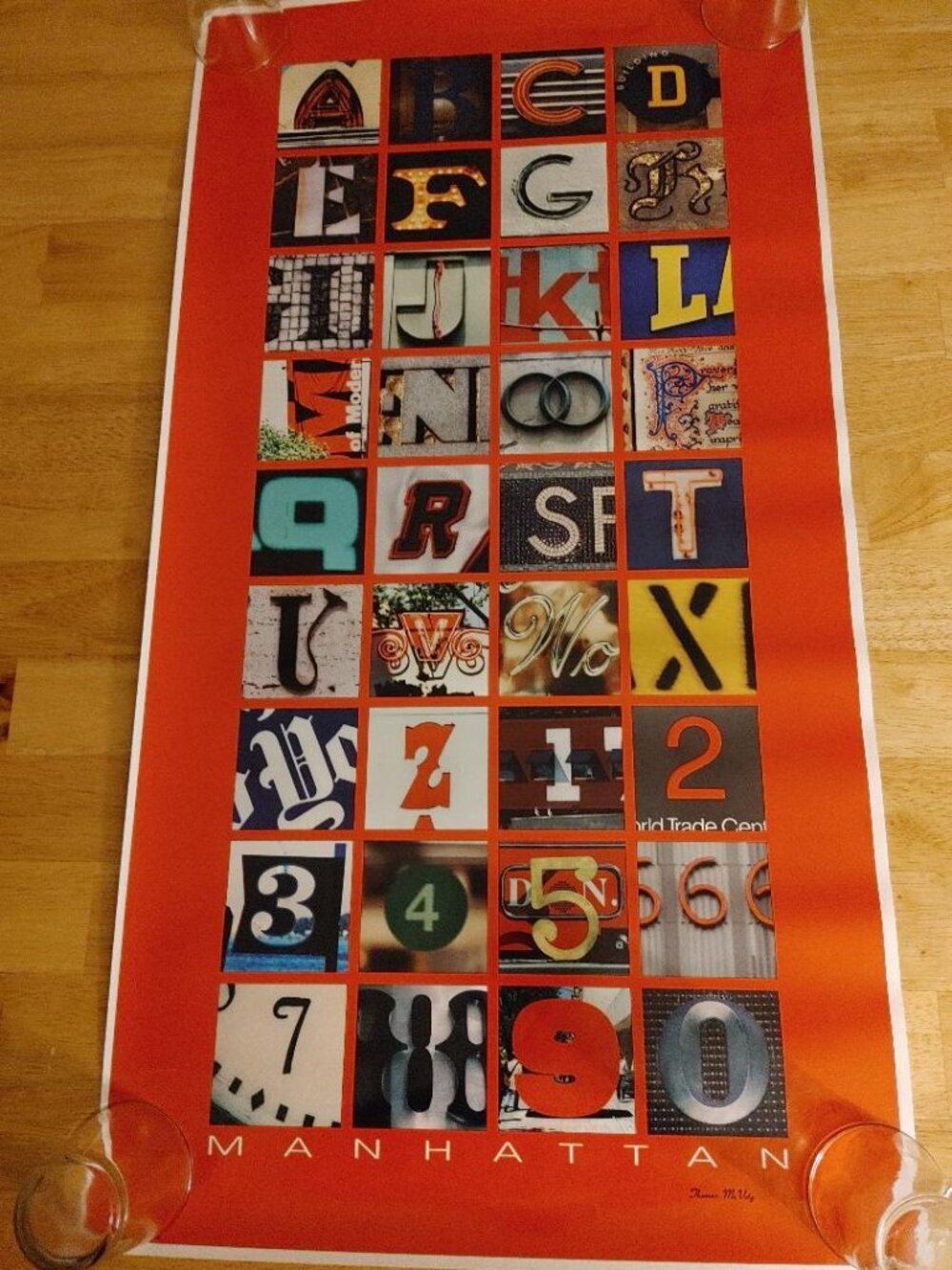 Brand New Manhattan Alphabet Poster Signed by Thomas McVety